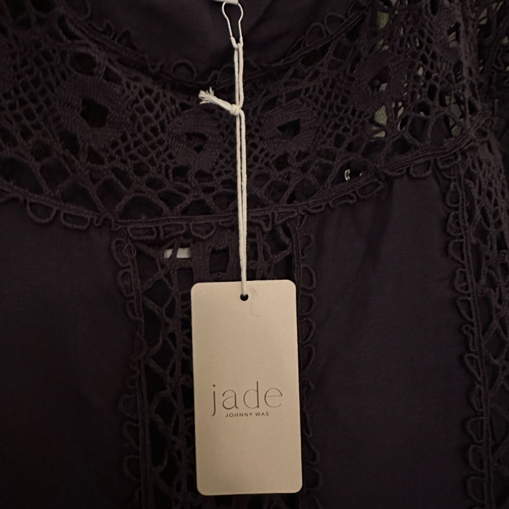 Johnny Was Purple Lace Top - Picture 2 of 9